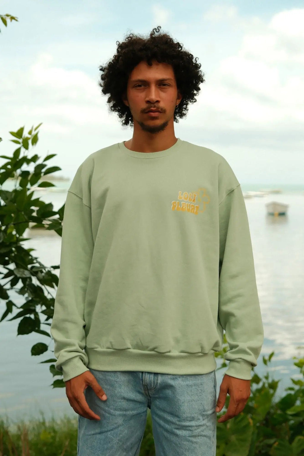 Pull oversize 100% coton - Vert pastel - Loli