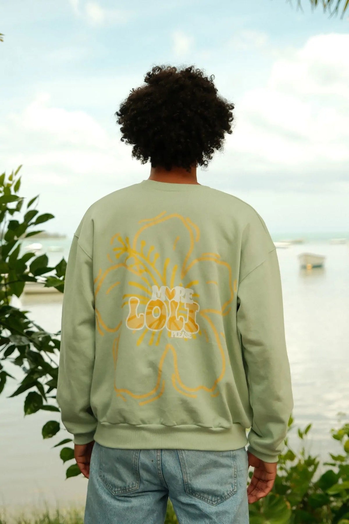 Pull oversize 100% coton - Vert pastel - Loli