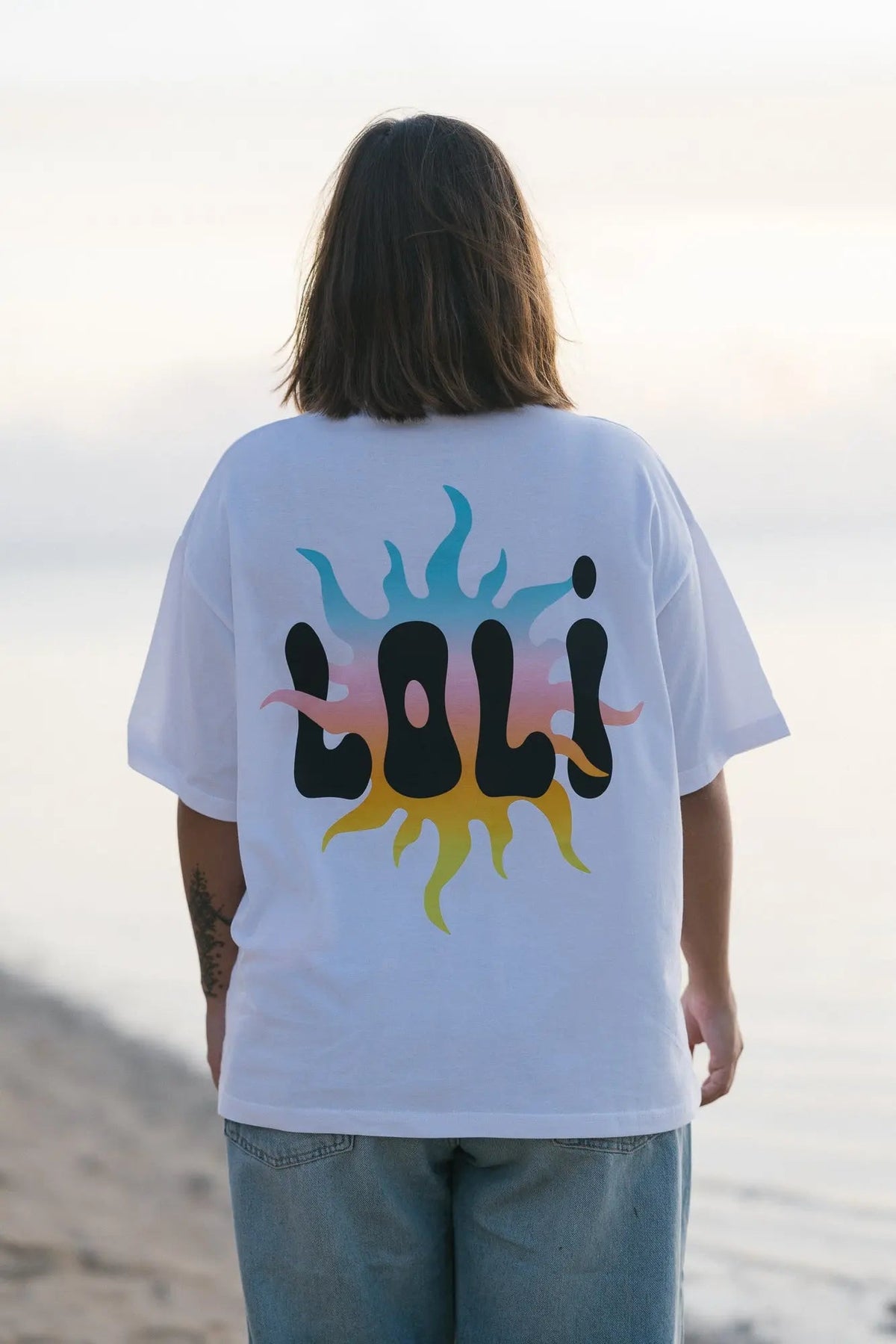 T-Shirt oversize 100% coton - Blanc - Loli