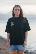 T-Shirt oversize 100% coton - Noir - Loli