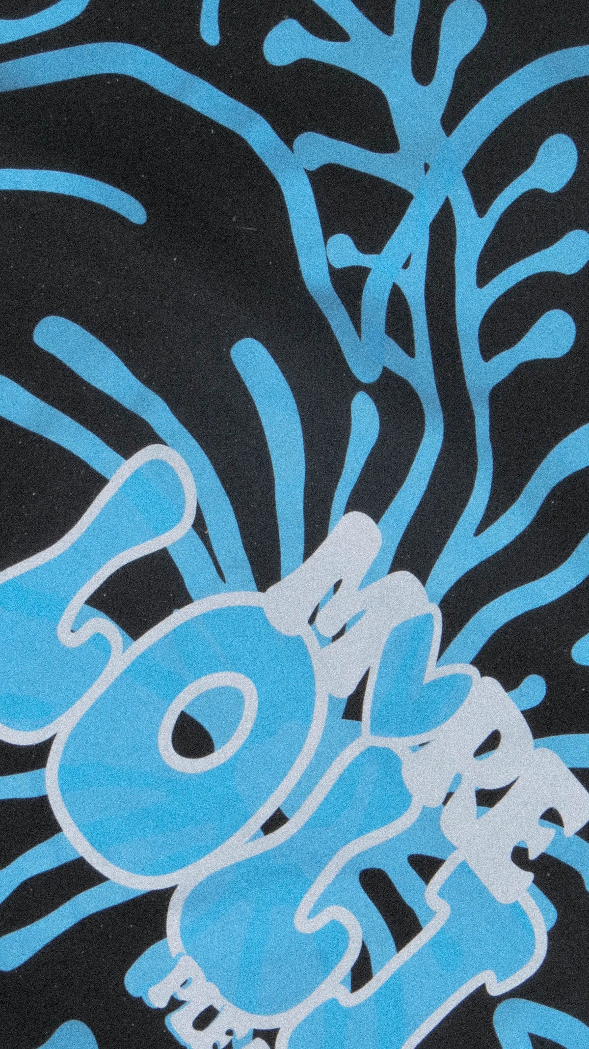 T-shirt oversize noir hibiscus bleu Loli
